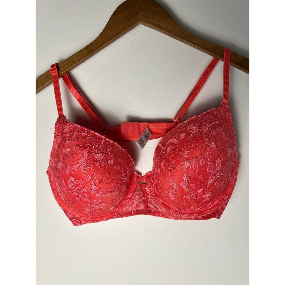 Dreamwear Underwire Bra 36DD Pink Floral Lace Embroidered Adjustable Straps Sexy